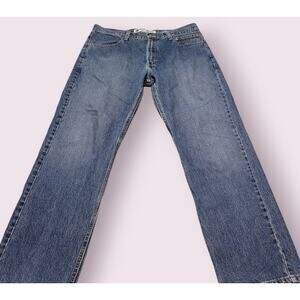 Harley Davidson Jeans Mens 36X32 Blue Distressed Workwear Fit EUC